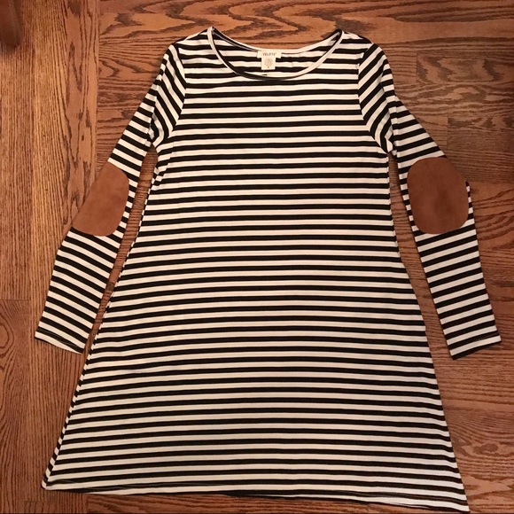 Sz Large Stripe Tunic Dress w/Elbow Patch - Picture 8 of 8